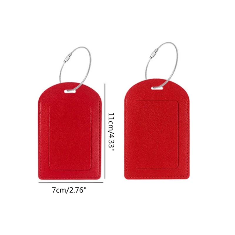 PU Luggage Luggage Tag Portable Travel Accessory Waterproof Baggage Tag Boarding Pass Suitcase Label with Iron Rings