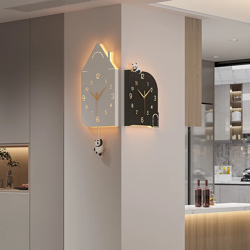 Modern wall-mounted living room corner double-sided wall clock household corner clock dining room silent clock wall watch