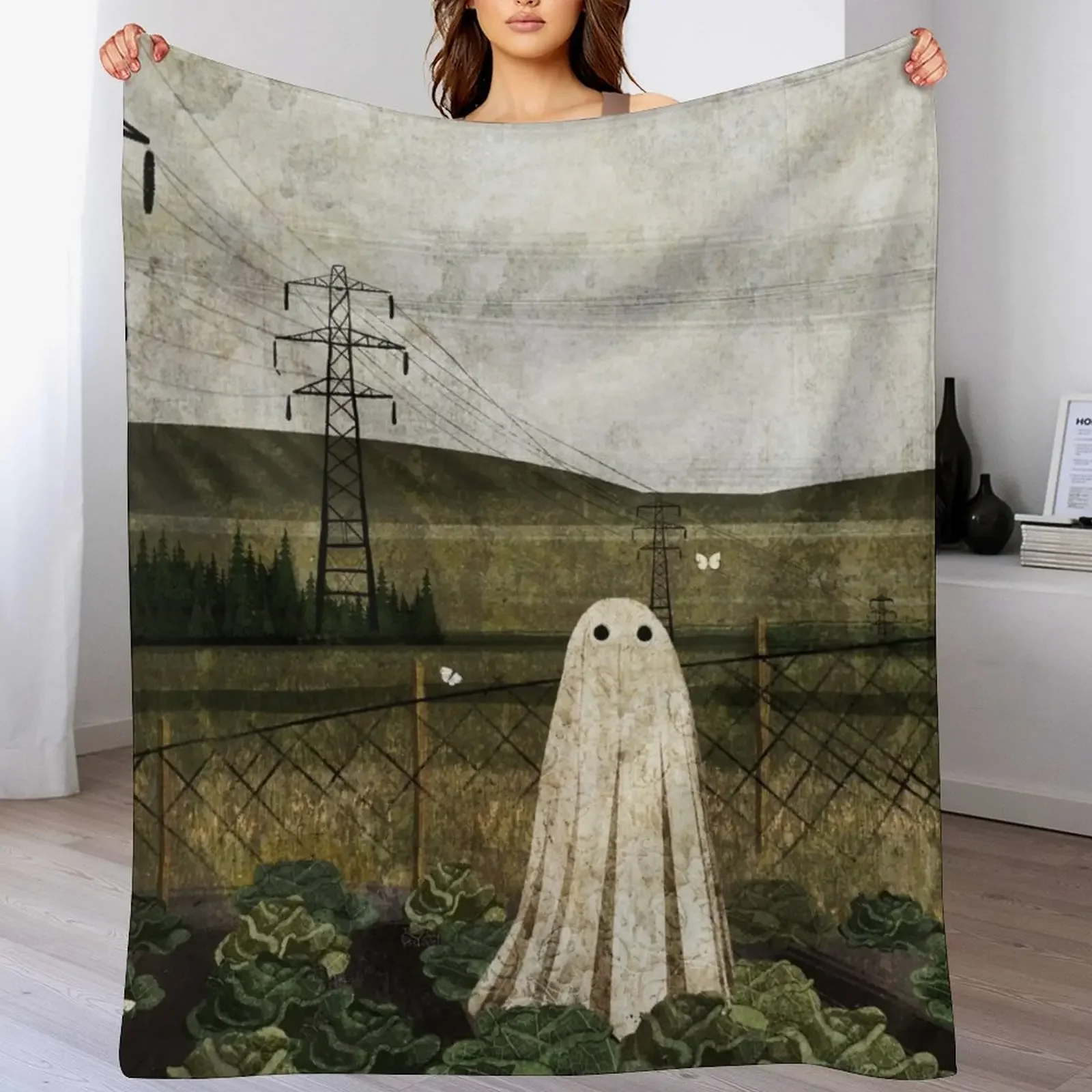 

There's A Ghost in the Cabbage Patch Again... Throw Blanket Fluffy Cozy Throw Blanket for Home Decor