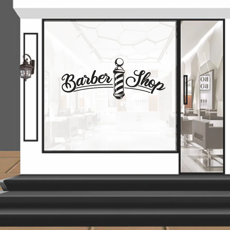 

Barber Shop Vinyl Window Decal Pole Sign Hair Dressers Wall Sticker Modern Home Decoration Living Room Decor Accessories #121