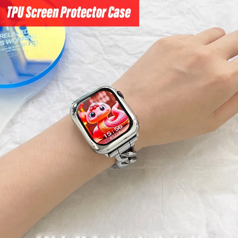 TPU Screen Protector Case for Apple Watch Series 9 8 7 SE 6 5 4 3 Bumper Cover Accessories for Iwatch 45mm 41mm 44mm 40mm 42mm