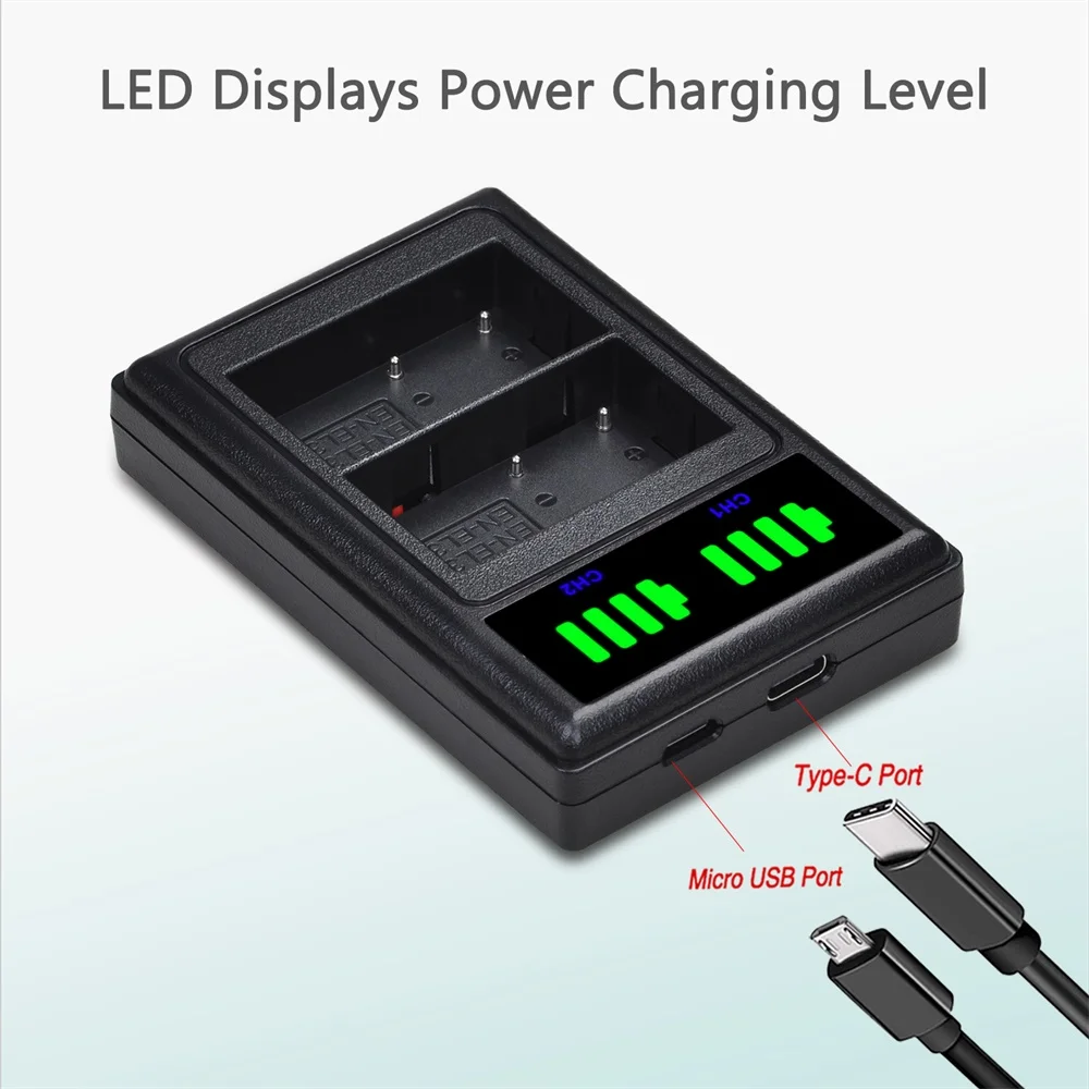 EN EL3 EL3a Batterie EN-EL3e et chargeur LED pour Nikon D70s, D50, D80, D300S, D300, D700, D90, D200