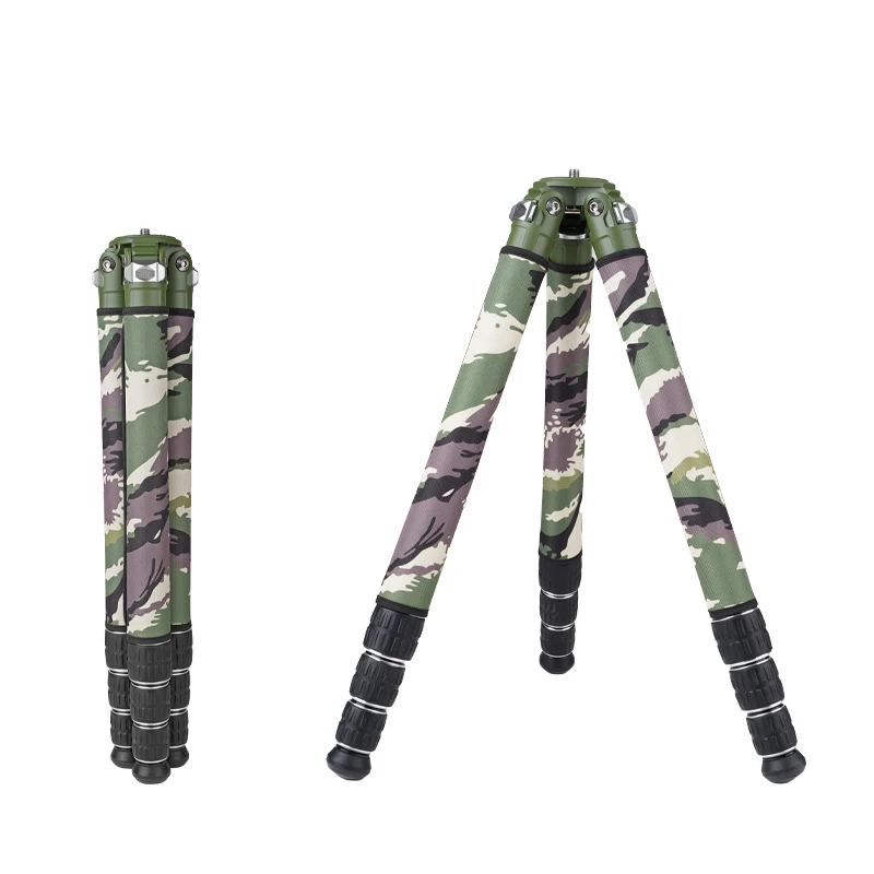Professional Carbon Fiber Hunting Tripod - Height Adjustable, Lightweight, with Camouflage Sleeve