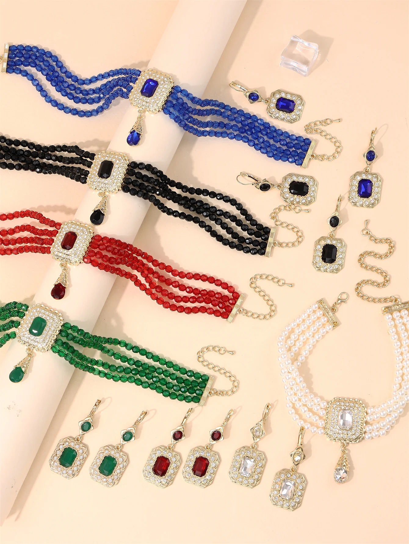Moroccan Women's Fashion Jewelry Set (Necklace & Earrings) Bohemian Style Arabic Bridal Wedding Festival Accessory