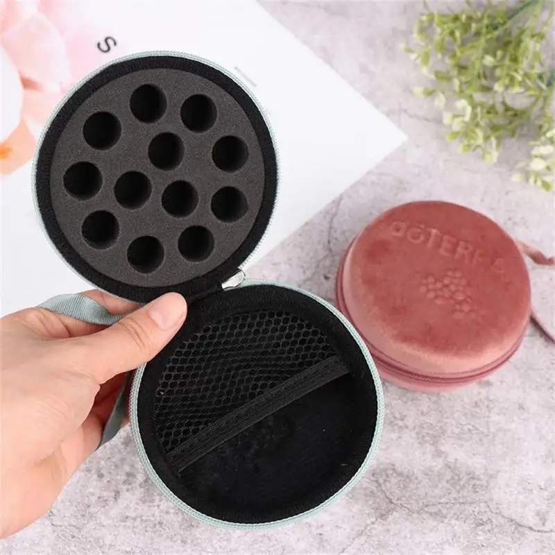 Round Essential Oil Bottle Sub Package Storage Bag Durable Eva Essential Oil Box Portable Holder Bag Vial Convenient To Carry.