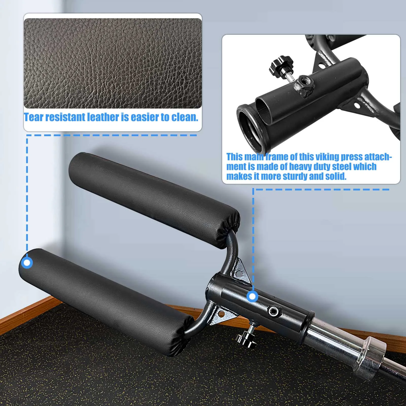 Viking Press Landmine Handle for 2-Inch Barbell , T-Bar Row Attachment Core Strength Training Accessories,Shoulder Press