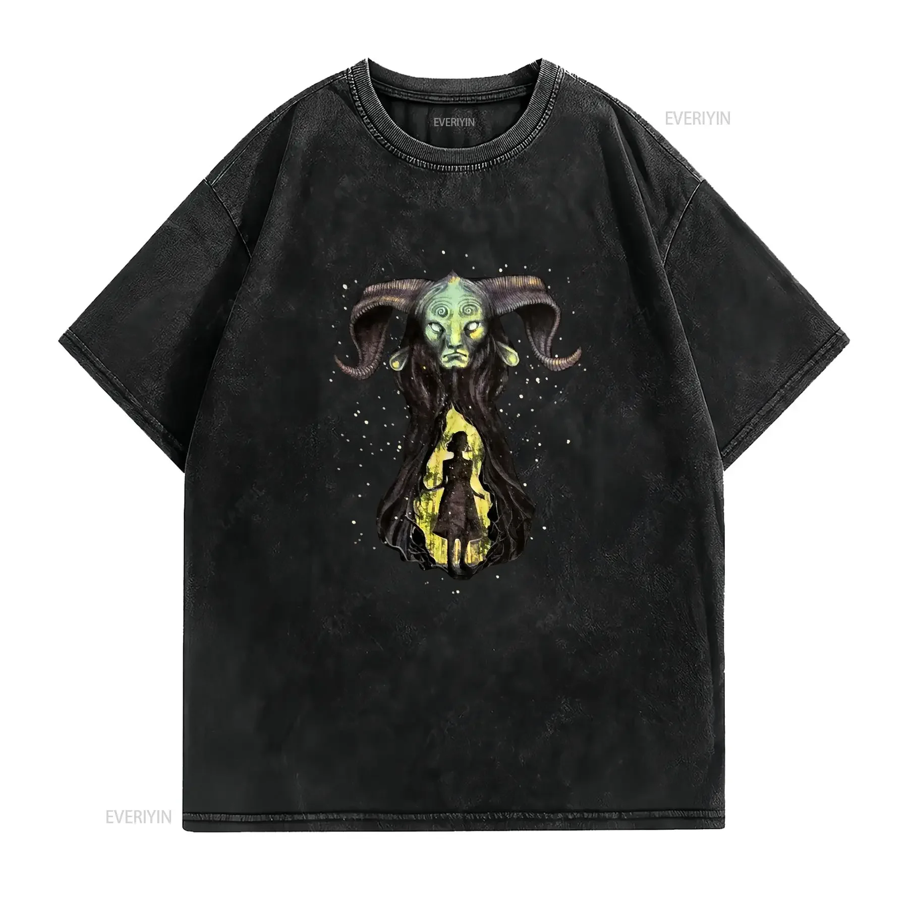 PAN'S LABYRINTH Fauno Ofelia Movie T Shirt Size L Y2K vintage Washed fashion graphic Casual designer clothes streetwear homme