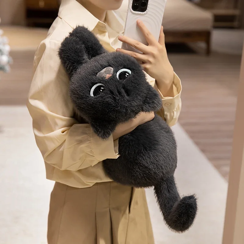 40-75 cm süße schwarze Katze Plüschtier Puppe Kawaii große kuschelige Kissen Kissen Ins schwarze Katze Plüschtier Puppe für Jungen Mädchen Geburtstagsgeschenke