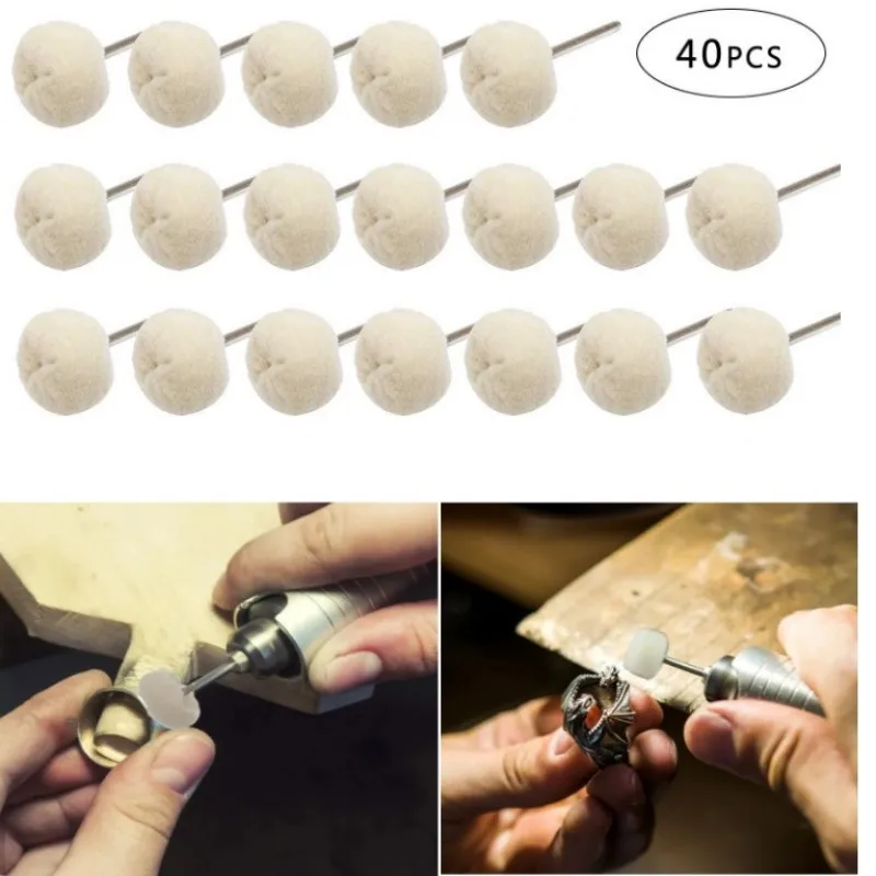 

50pcs Fine cashmere grinding sanding Head Grinding Jewelry Metals Wheel Buffing Felt 3mm Shank buffing wheels Polish Rotary Tool