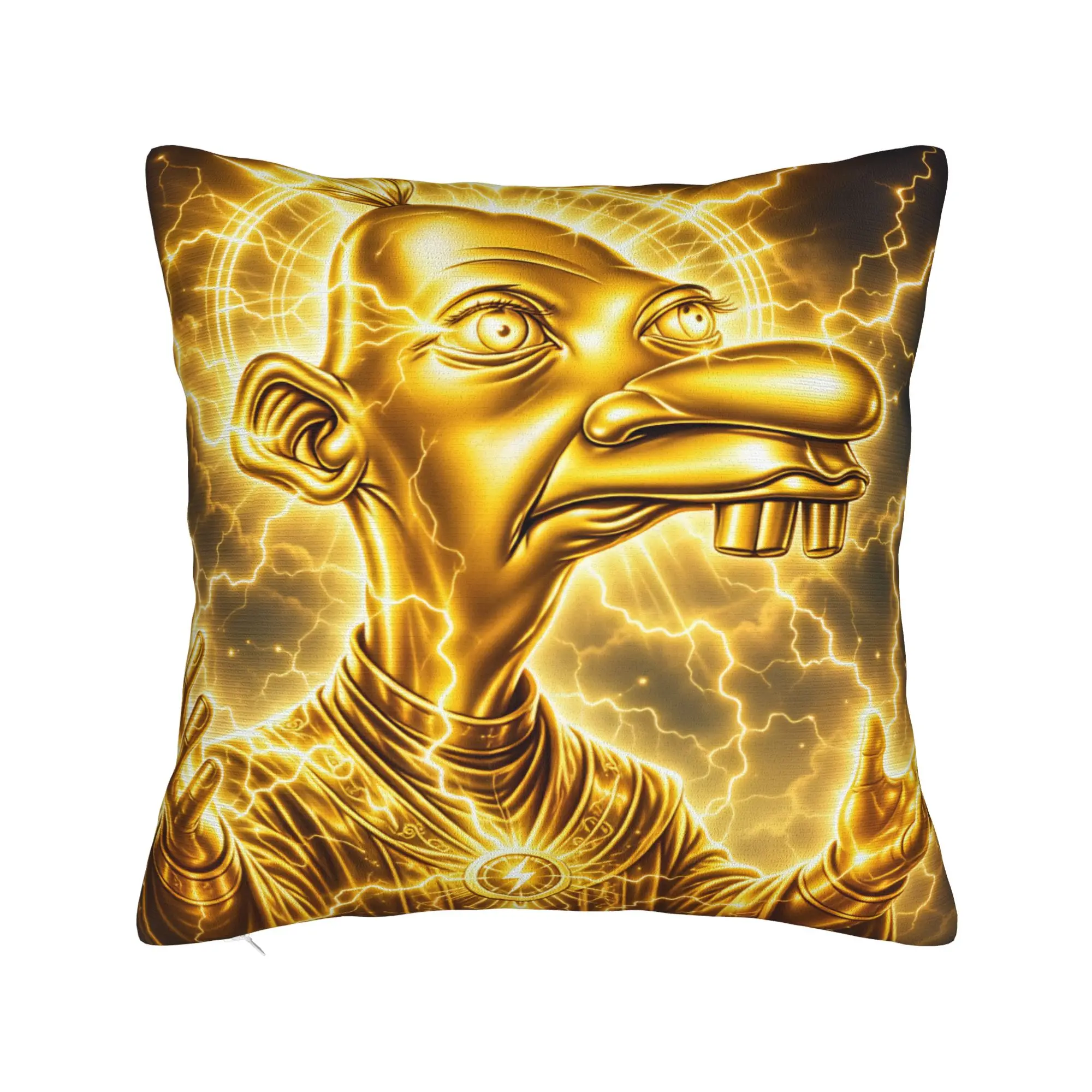 Tung Tung Sahur Golden Long Nose Meme Pillow Case  Comfy Pillow Cover For Living Room Chair Kawaii Pillowcases