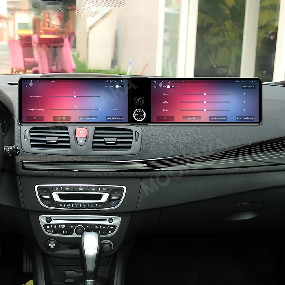 Android Auto Carplay Tela Dupla de 24.6 polegadas para Renault Megane 3 2009-2014 Rádio Automotivo Estéreo Multimídia Player GPS Inteligente Navi Headunit