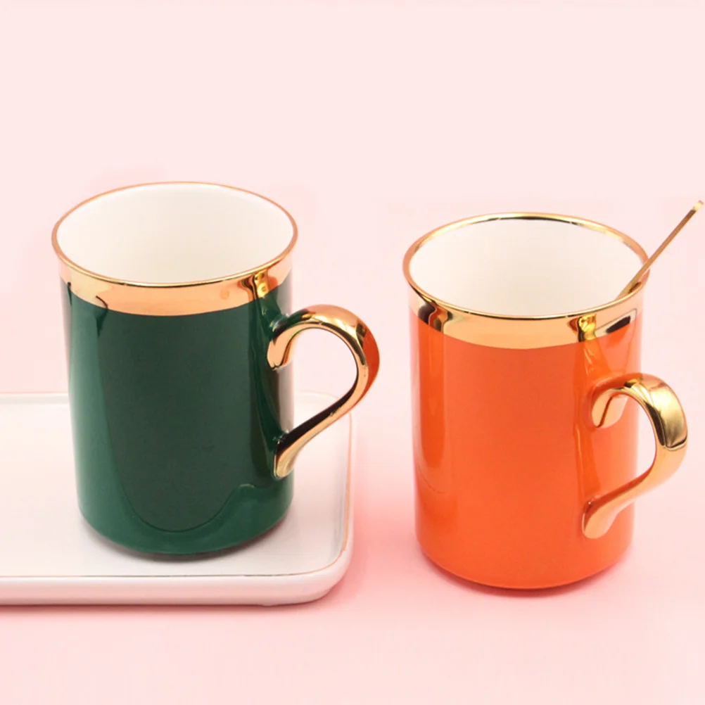 

Керамическая чашка с крышкой, 350 мл, кофейная кружка для чая, молока, горячего шоколада, гладкая ручка, защита от ожогов, дно, домашнее офисное использование в ресторане