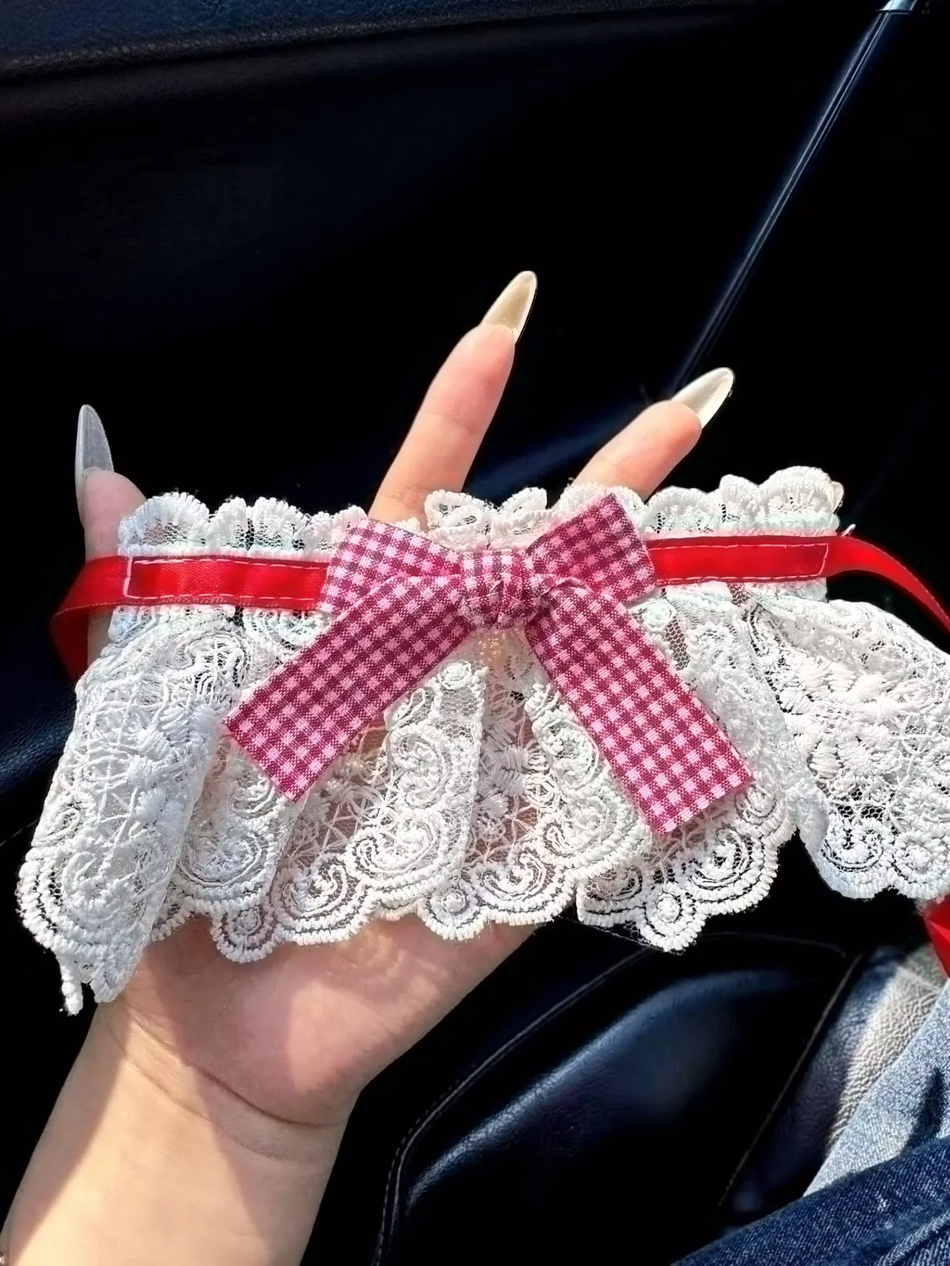 Cute Dress Car Shift Knob Cover Set Decorative Protective Handle for Manual & Automatic Transmission