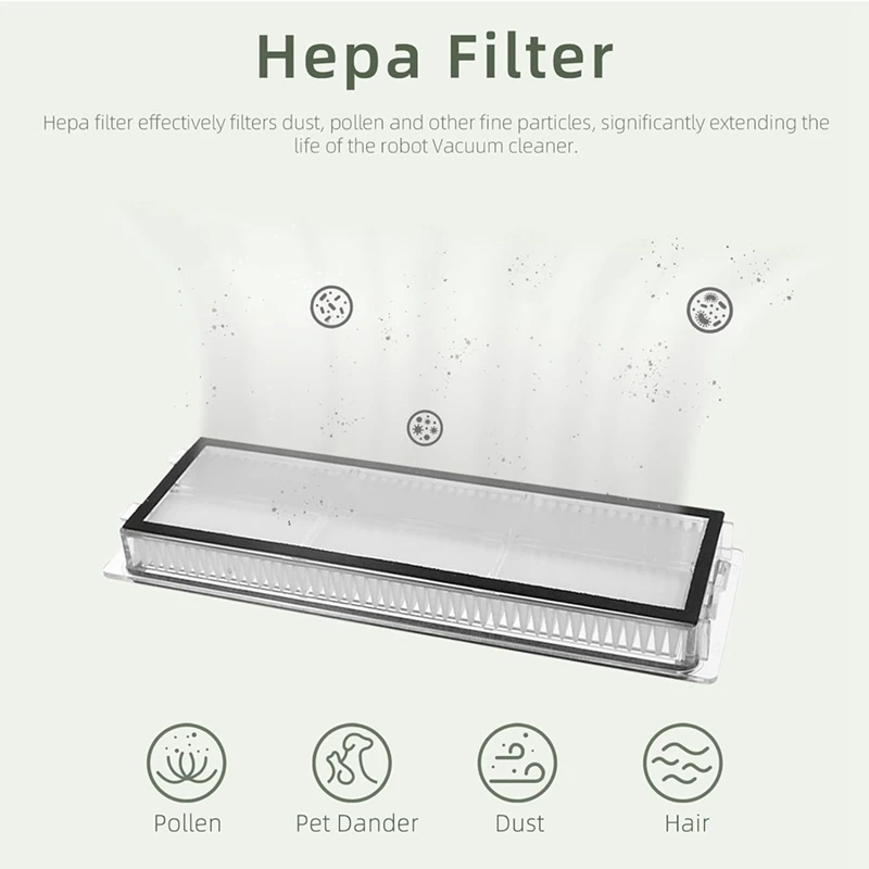 مكنسة كهربائية روبوت مع فرشاة جانبية رئيسية ، فلتر Hepa ، قماش ممسحة ، أكياس غبار ، ملحقات لدريم L10s ألترا ، L10 ألترا