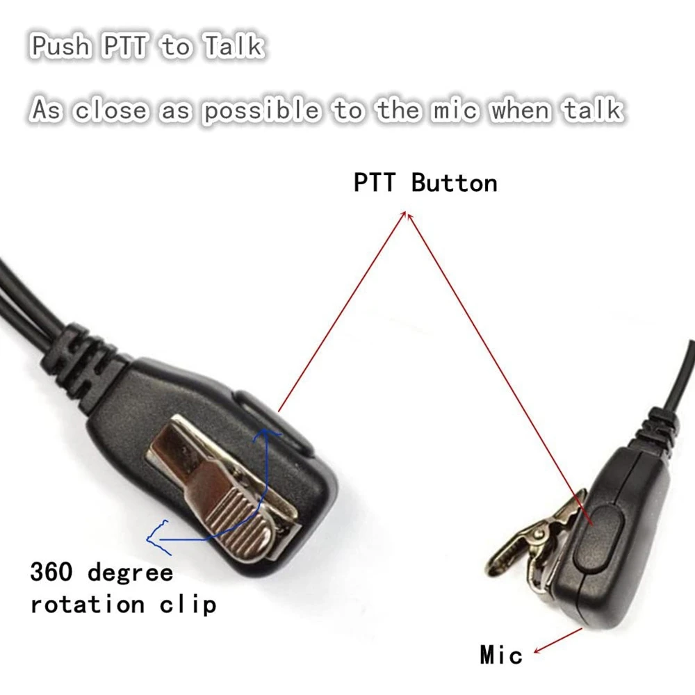 10 pezzi auricolare a forma di G PTT con microfono per Motorola radio bidirezionale CP040 CP200 walkie talkie auricolare