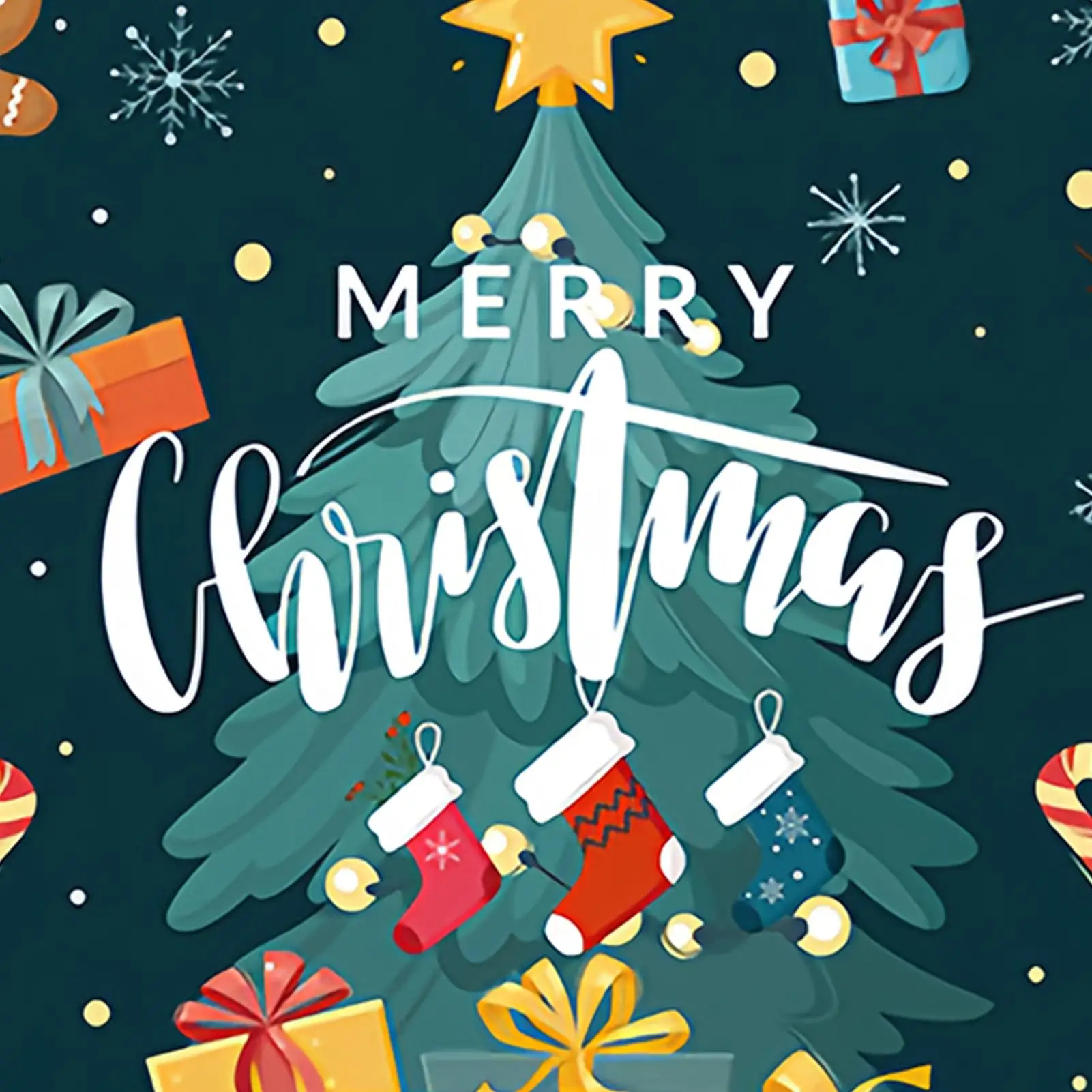 Christmas Banners For Outside Half Fan Shaped Seasonal Bunting Flag Decoration Waterproof Christmas Door Flag For Party Photo