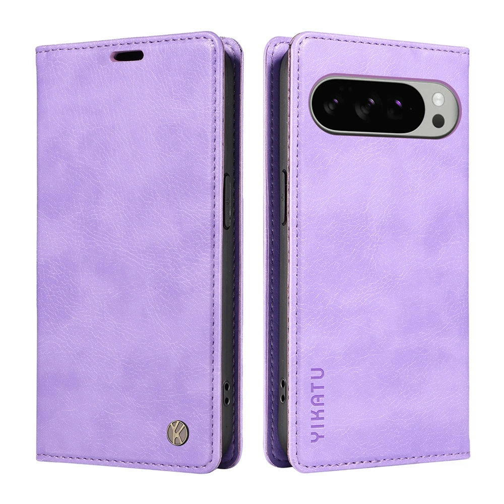 Custodia a portafoglio in pelle magnetica per Google Pixel 10 9 9A 8 8A 7 7A 6 6A Pro XL 5G Ultra Silm antiurto |   Stria di litchi premium