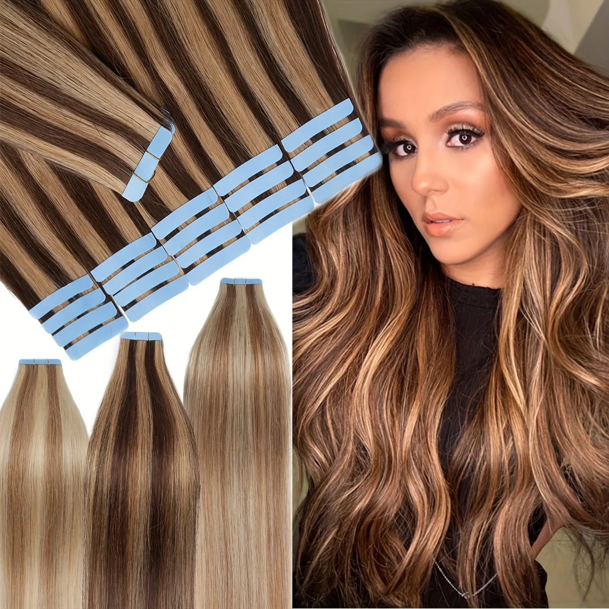 

Лента для наращивания человеческих волос 12-20 дюймов, бесшовные ленты для волос, натуральные прямые, 20 шт./упак., 30 г, 100% волосы Remy, не синтетические