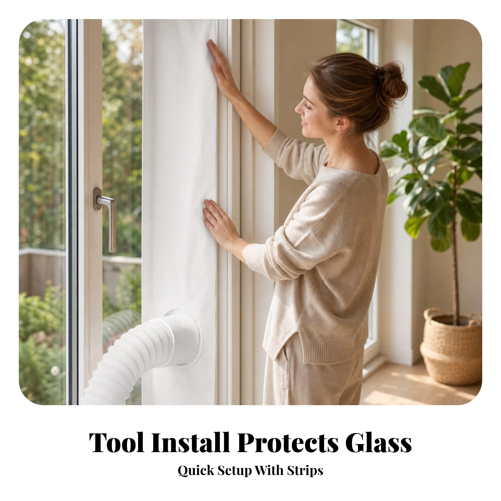 Portable Air Conditioner Window Seal Easy to Install Portable AC Window Seal Kit Universal Removable for Renters, Home