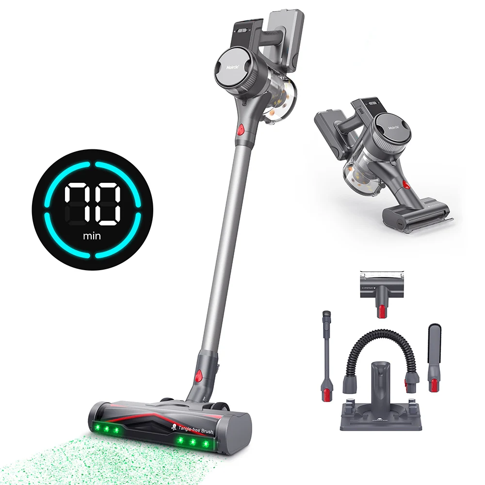 Maircle S3 Pro Cordless Vacuum Cleaner, with Store and Charge 2-in-1 Dock, 70min Runtime, 35kPa Power Suction, for Hard Floors