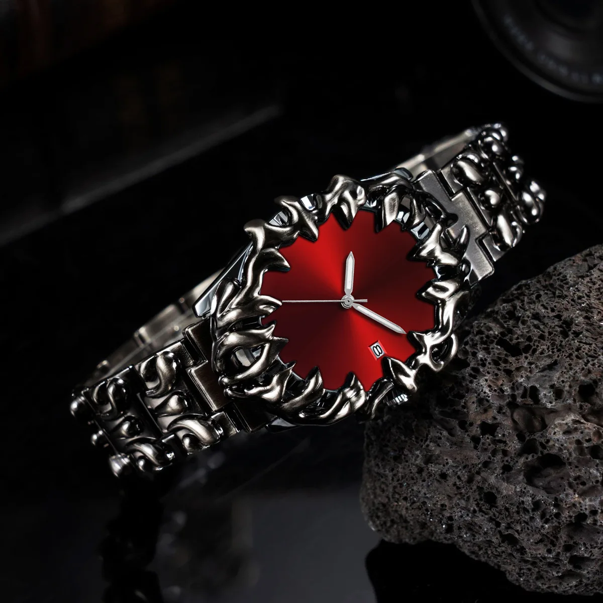 Alien Claw Men Watch Simple Blue Devil's Eye Personalized Carved Steel Belt Waterproof Male Fashion Quartz Clock Watches Gift