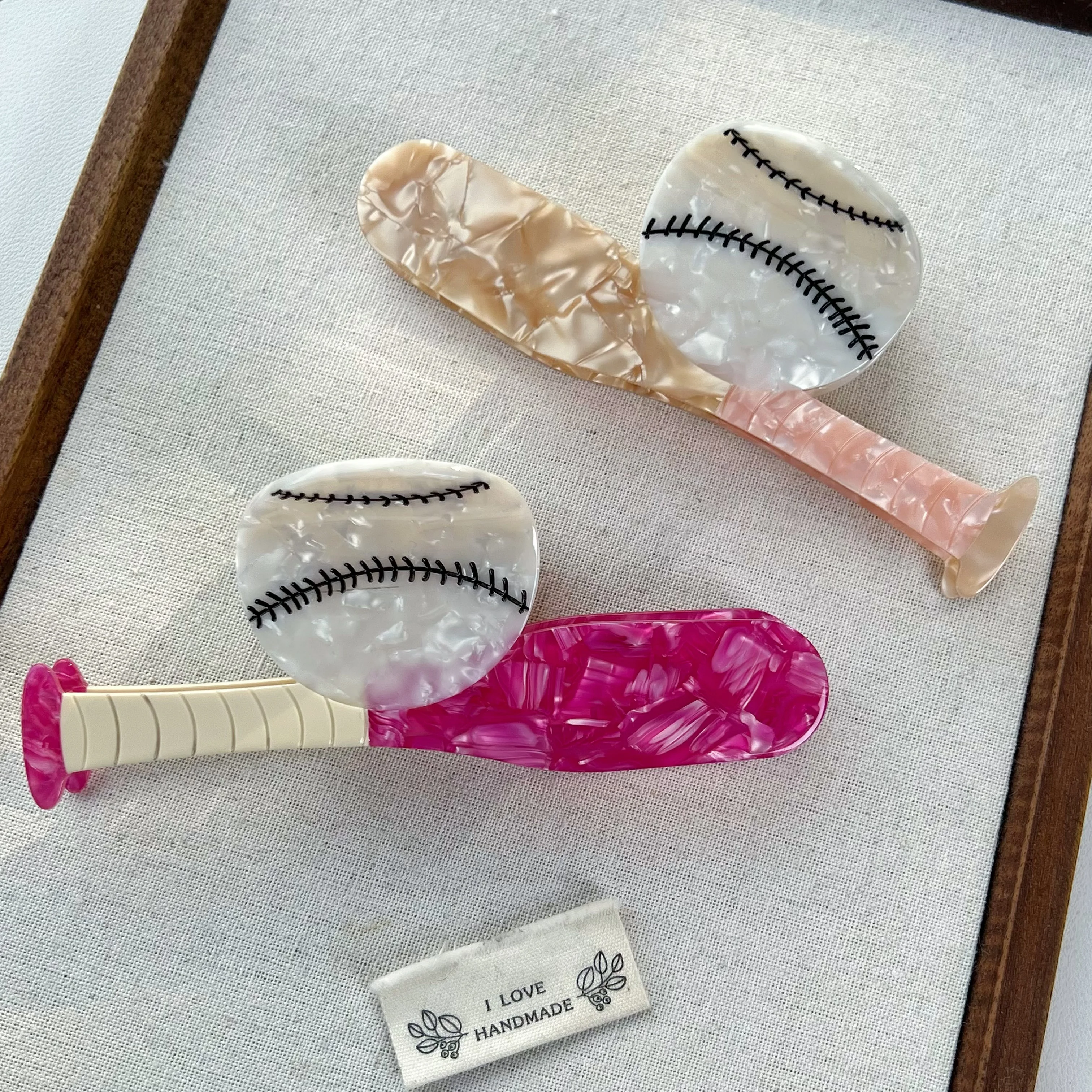 

Baseball Festival Claw Hair Clips. Unique and casual summer style. Acetate, handmade. High - quality. Fashion - trendy.