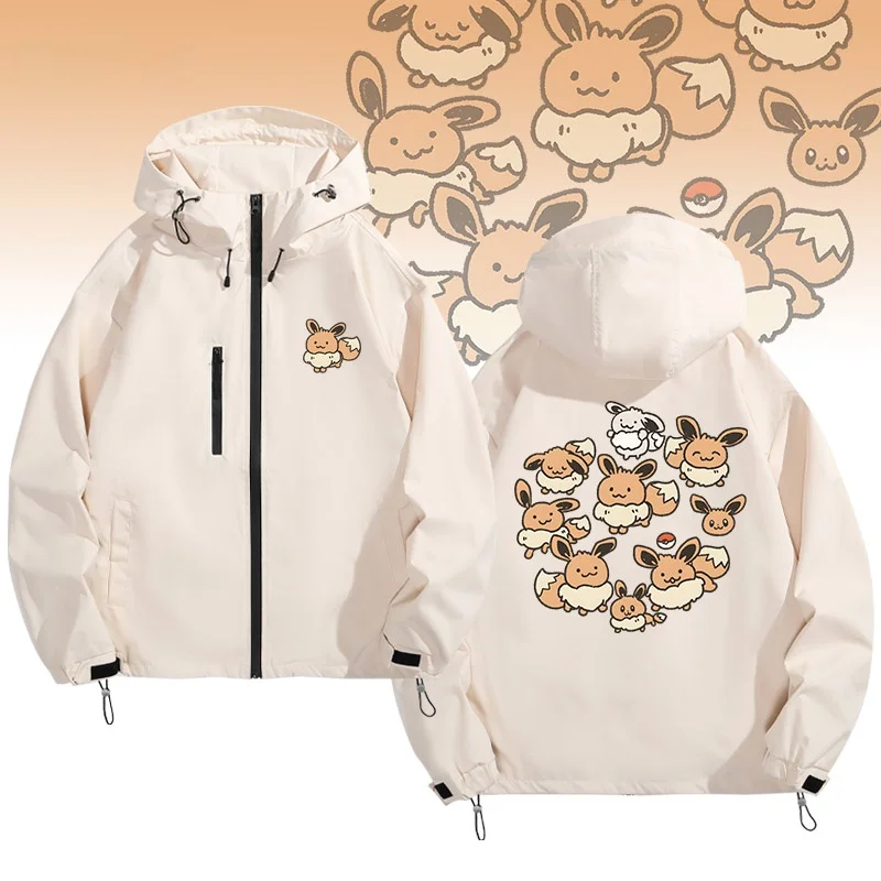 

Повседневная американская куртка с мультяшным принтом Ibu Fly Cute, парная верхняя одежда для влюбленных, из полиэстера, на молнии