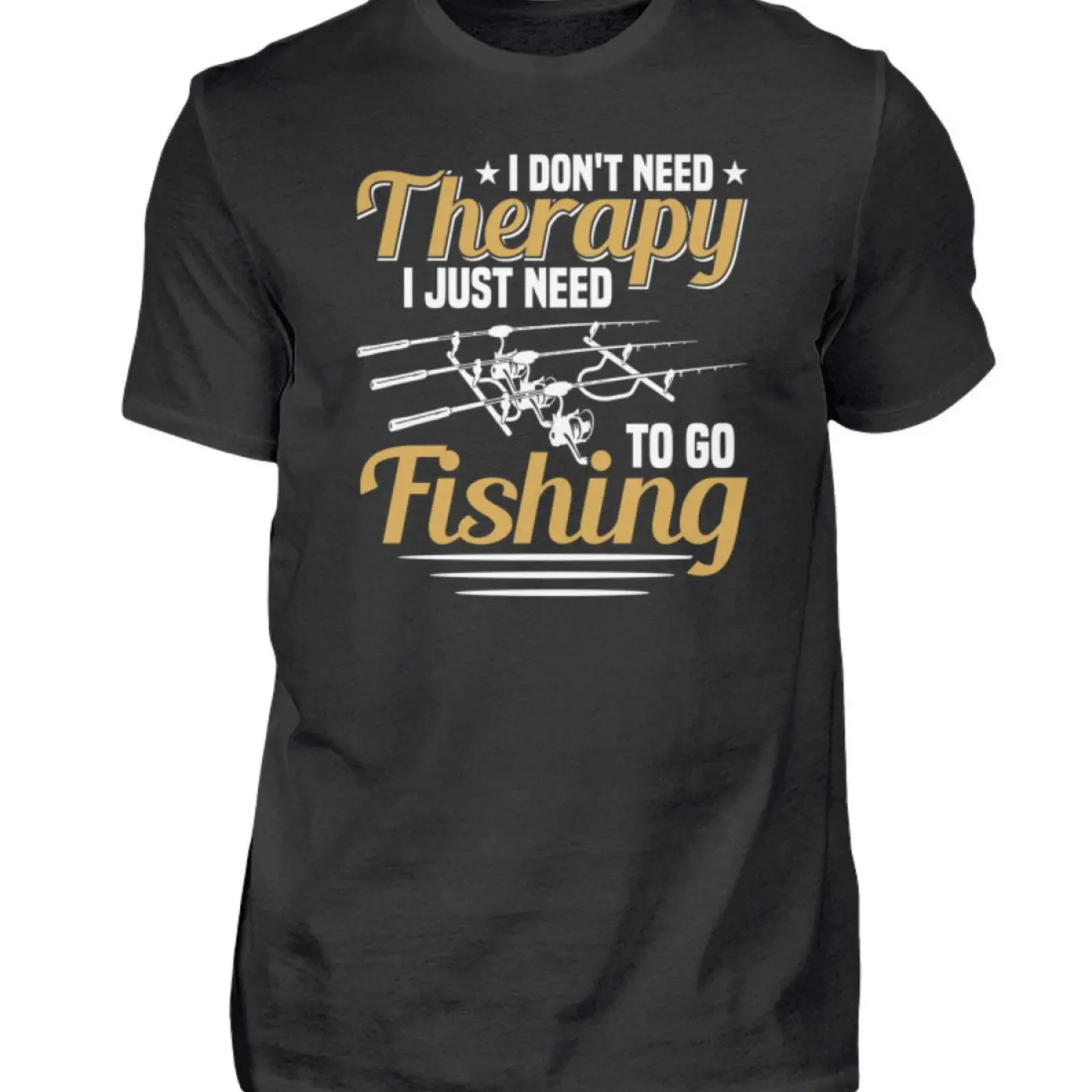 Angler I Don amp 39 t Need Therapy Just To Go Fishing Fisherman Rod Men s Shirt vintage Washed fashion Soft Casual Versatile