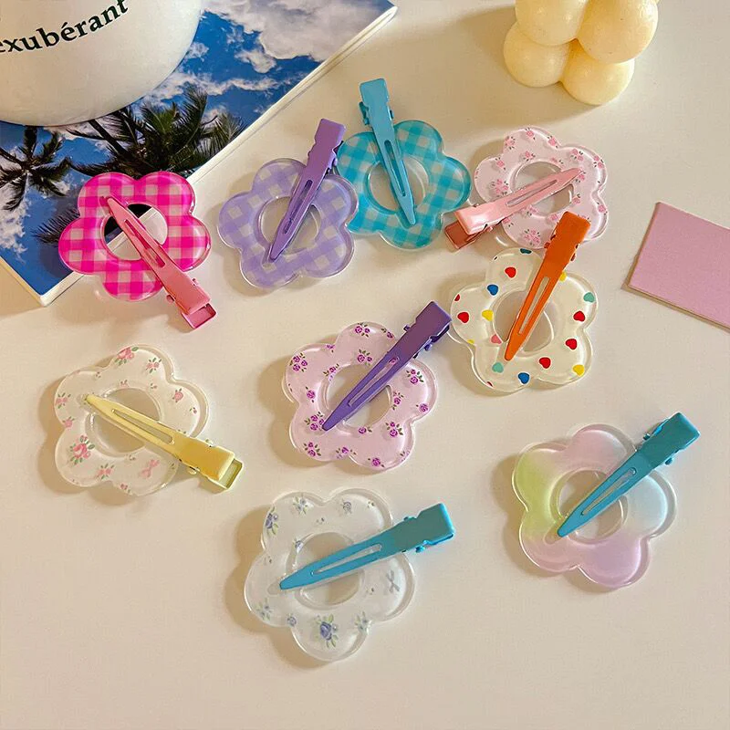 Cute Hollow Flower Polka Dot Hairpin For Girls Children Korean Sweet Cute Girl Floral Hair Clip Hair Accessories