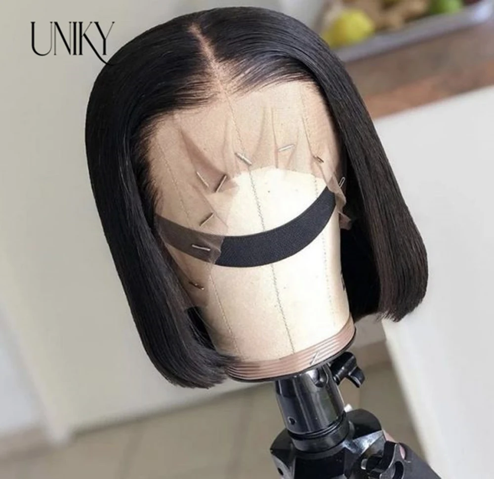 Straight Lace Front Wig Brazilian Short Bob Wig Lace Front Human Hair Wigs For Black Women 4x4 Closure Wig 13x4 Lace Frontal Wig