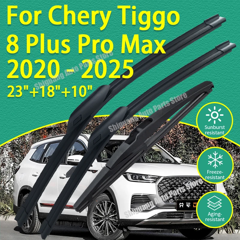 

Front Rear Silicone Coating Wipers for Chery Tiggo 8 Plus Pro Max 2020 - 2025 Car Wiper Windshield Windscreen Blades Accessories
