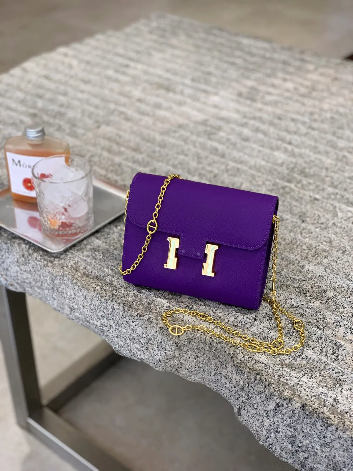 

Женская сумка-кроссбоди для телефона, фиолетовая, маленькая, повседневная, простая, со съемной цепочкой, металлической фурнитурой, дышащая, летняя