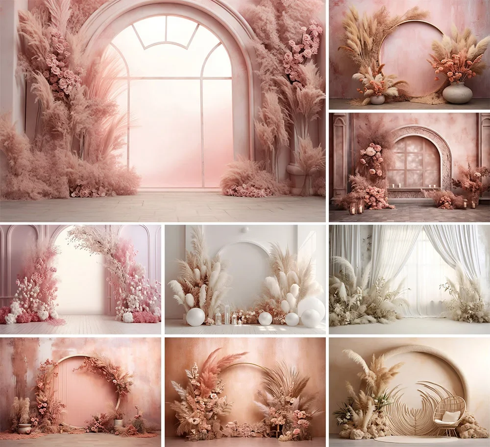 

Mehofond Photography Background Bohemia Pampas Grass Floral Arch Wedding Birthday Maternity Portrait Decor Backdrop Photo Studio