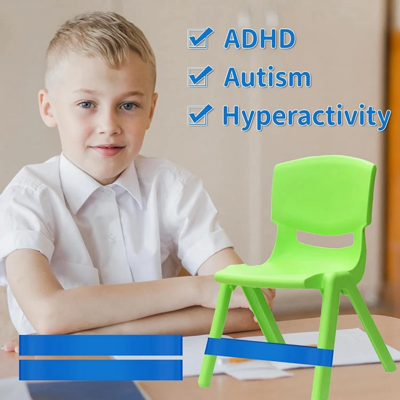 Bandas de cadeira com pés inquietos para crianças, Ferramentas Adhd, Assentos flexíveis, Sala de aula, Elementar, Venda quente, 12 pcs