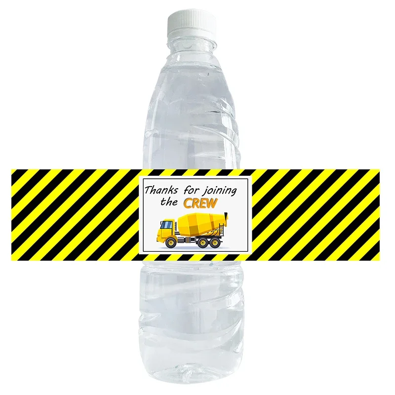 10pcs Construction Party Birthday Party Bottle Sticker Labels Loads of Fun Stickers Dump Truck Labels Construction Crew Stickers