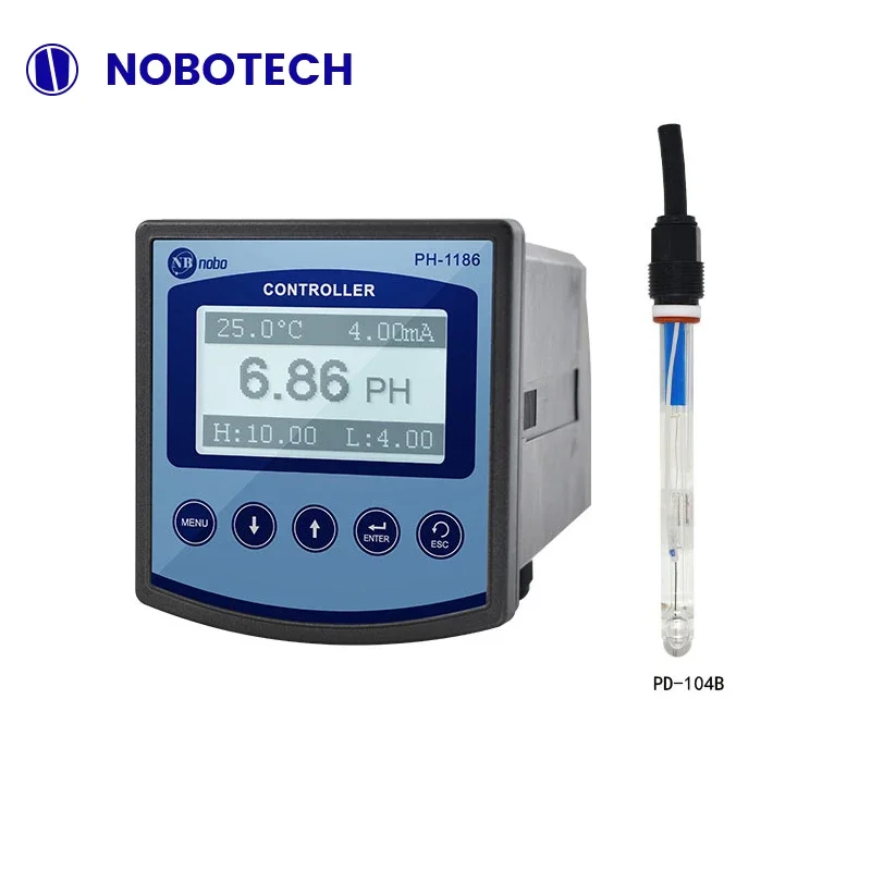 Hign precision PH-1186  Hot sale PH Meter PH Online Controller with RS485 Ralay out Lower Price hydroponic ph meter controller