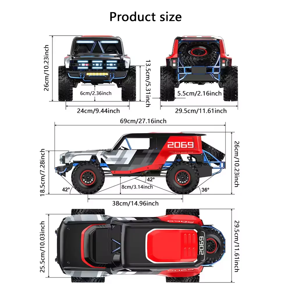 MJX HYPER GO H8P 1/8 Bilancia RC Auto 3S Brushless RTR 4WD Fuoristrada Arrampicata Veicolo Simulazione Giocattoli di Controllo Remoto ﻿ come regalo