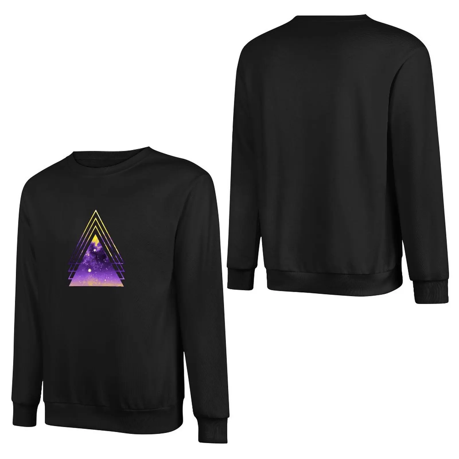 Nonbinary Pride Layered Galaxy Triangles Pullover Hoodie aesthetic clothing tracksuit new hoodies and sweatshirts