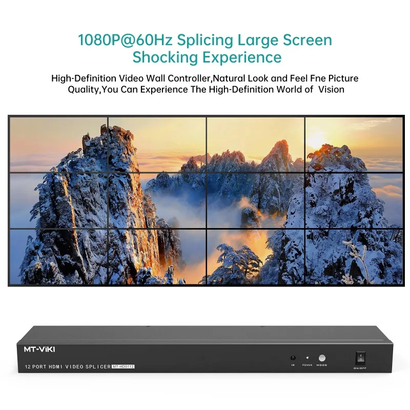 1080P HD HDMI Video Wall Controller 3x4 1 In 12 Out Splicer, Available 2x2 3x3 3x4