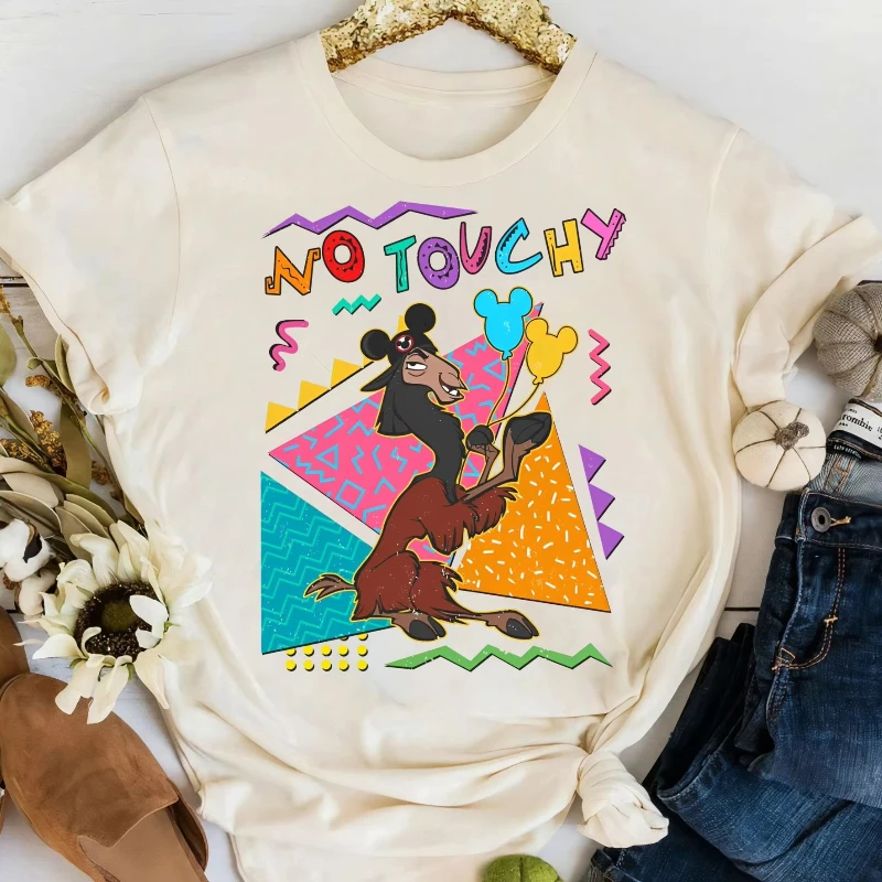 

Disney 2026 Kuzco Llama No Touchy Emperor's New Groove Print Fashion Women's T-Shirt Short Sleeve Loose Fashion Plus Size Top