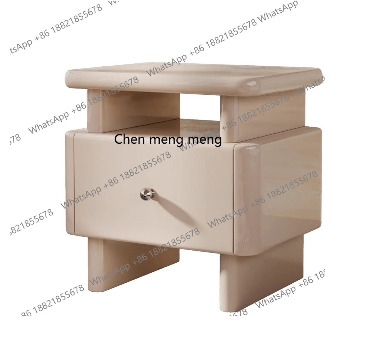 X Bedside table high-end, creative storage, exquisite bedside table with lock solid wood paint