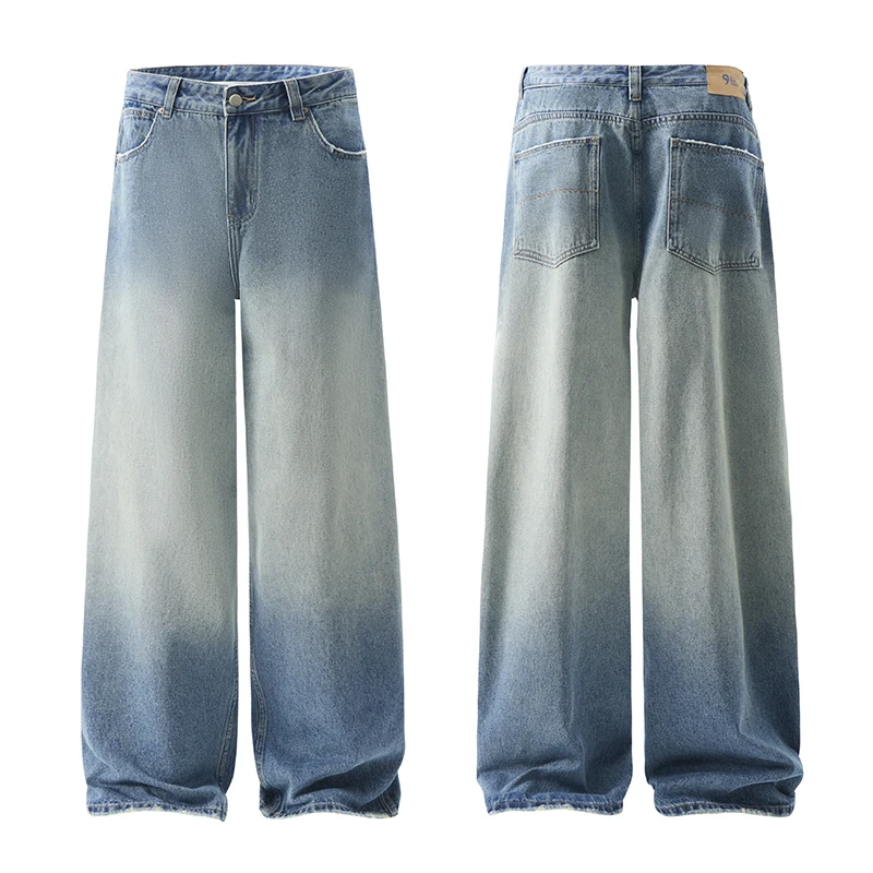 

Waed Denim Loose Casual Men's Pants American High Street Retro Straight Leg Long Trousers Sli And Haome