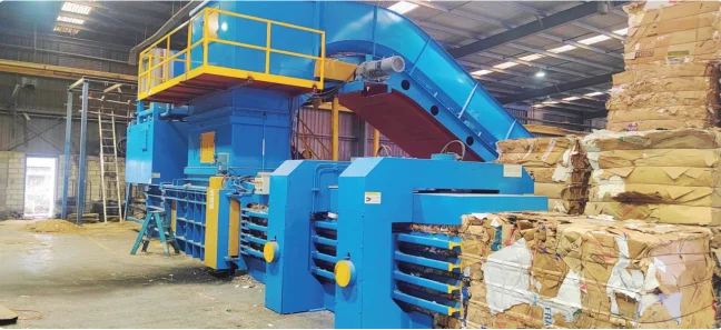 Horizontal Hydraulic Baler Machine Industrial Waste Paper Cardboard Baling Press Heavy Duty Recycling Compactor Plant