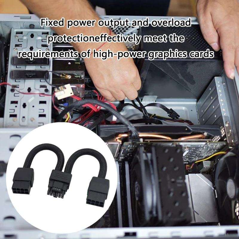 موصل سلك تمديد Q22A 2x8PIN إلى 16PIN GPU لـ 3090Ti 4070Ti 4080 4090