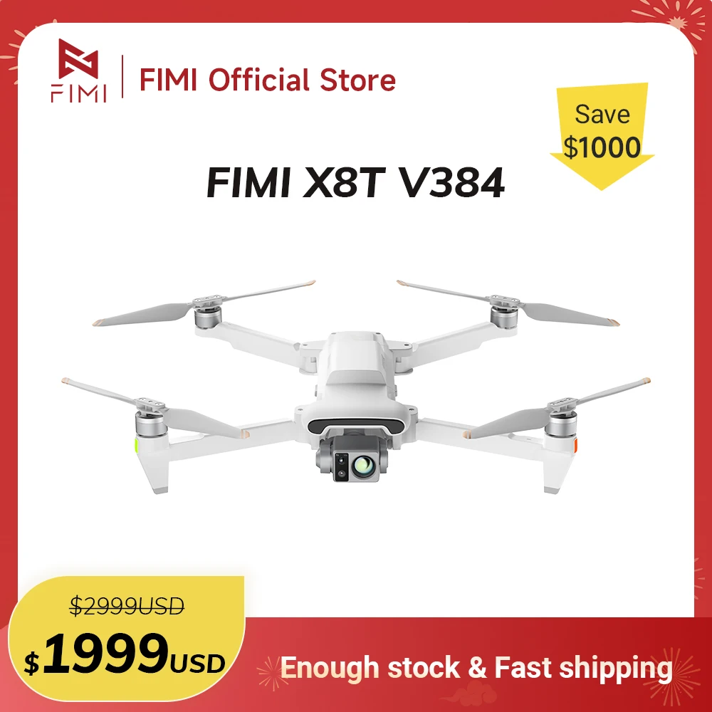 

FIMI X8T 4k Profesional Drone Thermal Infrared Lens Triple-camera gimbal system RokLink 5.0 20KM Transmission GPS Quadcopter