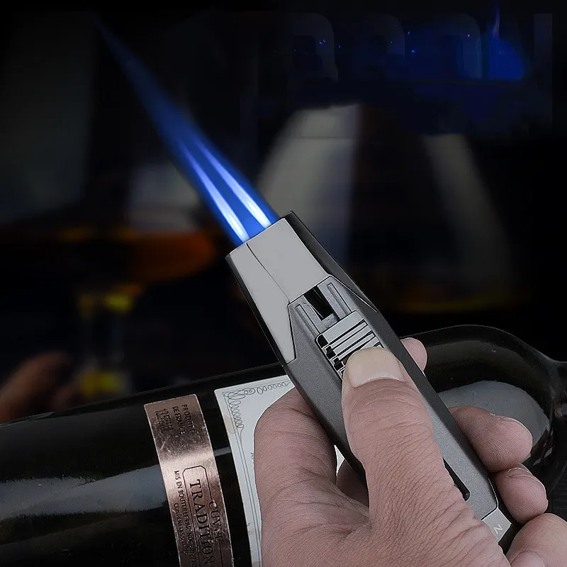 

Metal Blue Flame Turbo Lighter Airbrush Outdoor BBQ Windproof Kitchen Cooking Jewelry Welding Cigar Lighter Men's Tools