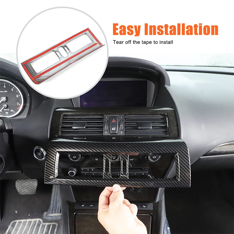 

For BMW 6 Series E63 E64 2004-2009 ABS Carbon Fiber Car Central Console AC Air Outlet Cover Trim Interior Car Accessories