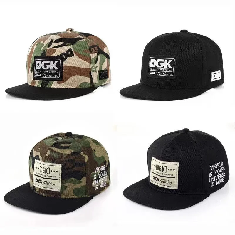 New Korean Version Duck Tongue Cap Dgk Panel Letter Duck Tongue Cap Camouflage Unisex Versatile Men and Women's Same Baseball Ca