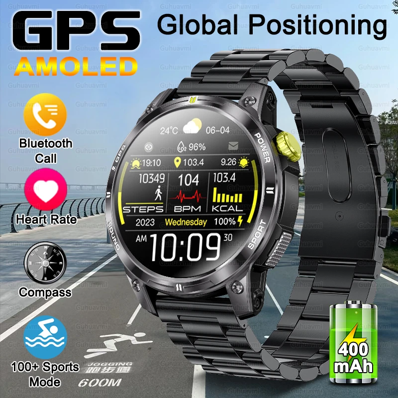 For Xiaomi Huawei High Precision GPS Sports Fitness Smartwatch Three Proof Body BT Call Health Monitoring Smart Watch Men Women