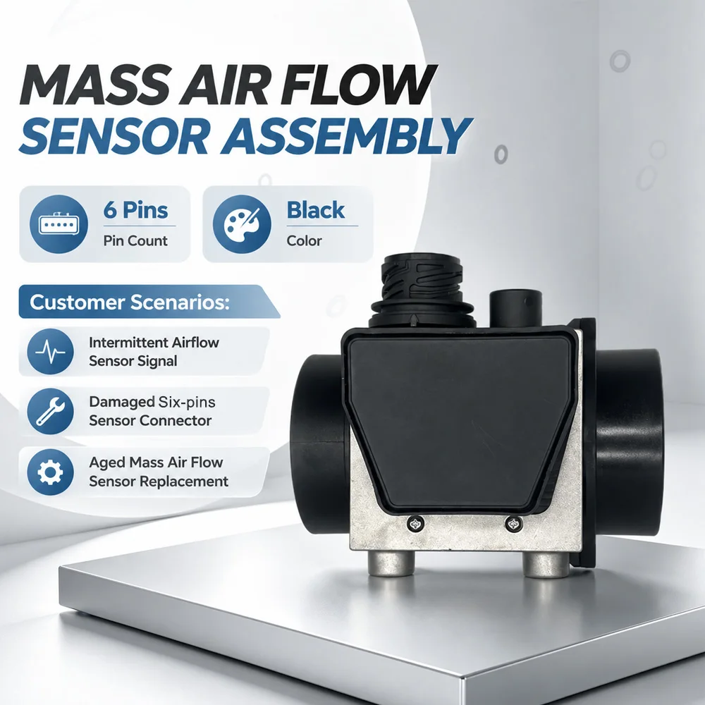 For BMW 3 5 7 8 Series E36 E34 E32 E31 Mass Air Flow Sensor Assembly 6 Pins 0280212010 0986280111 0280212025 1718521 1733678
